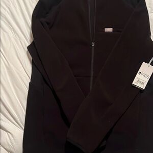 Figs essential fleece jacket black medium NWT